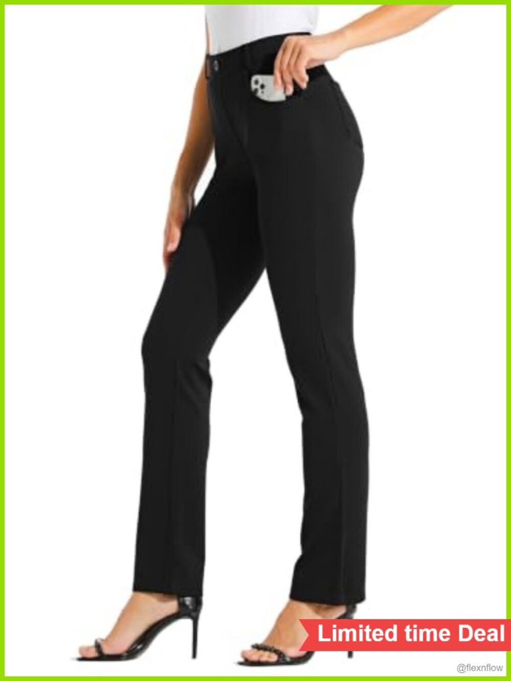Women's Straight Leg Yoga Dress Pants 4-Pocket High Stretch